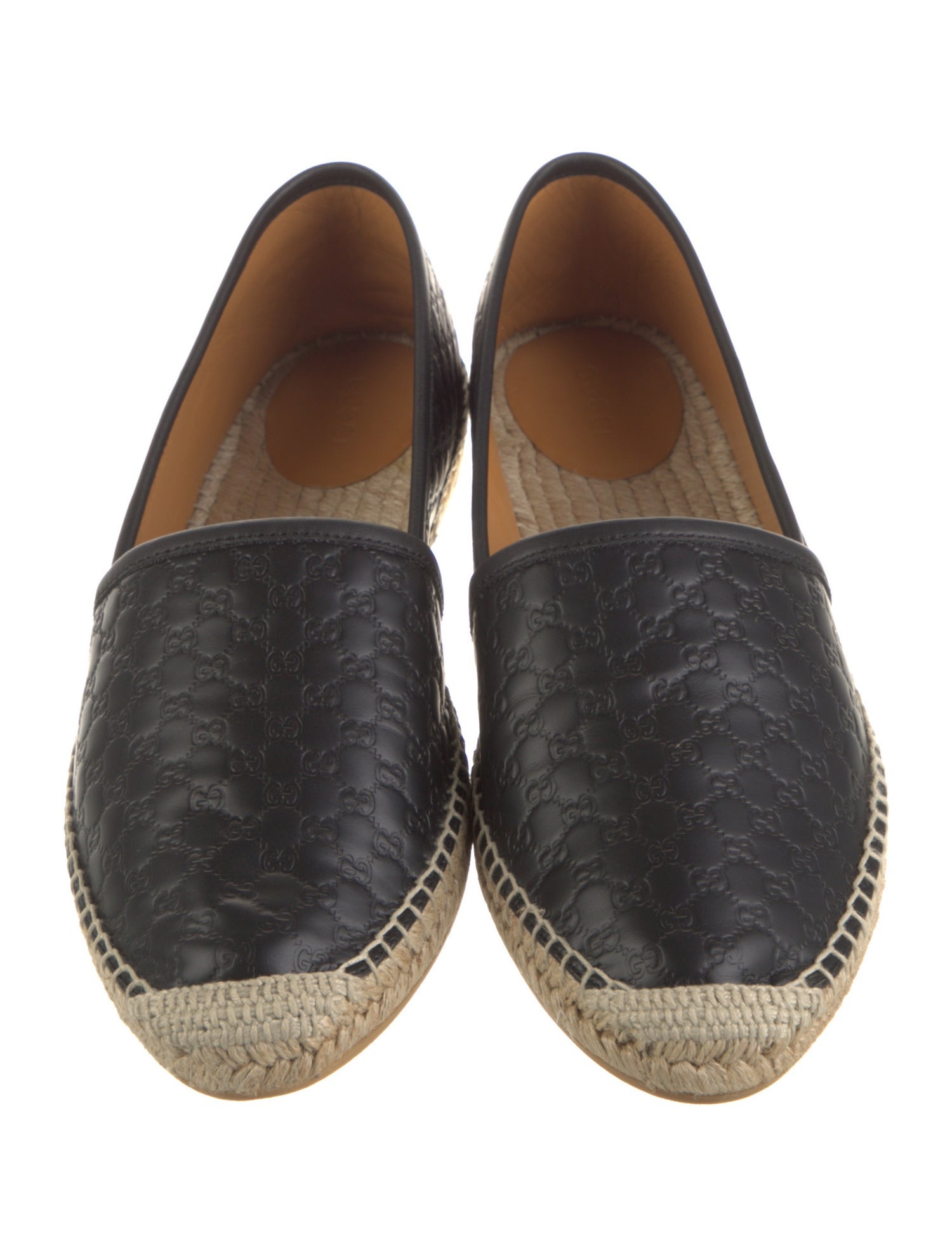 Gucci Leather Whipstitch Trim Espadrilles